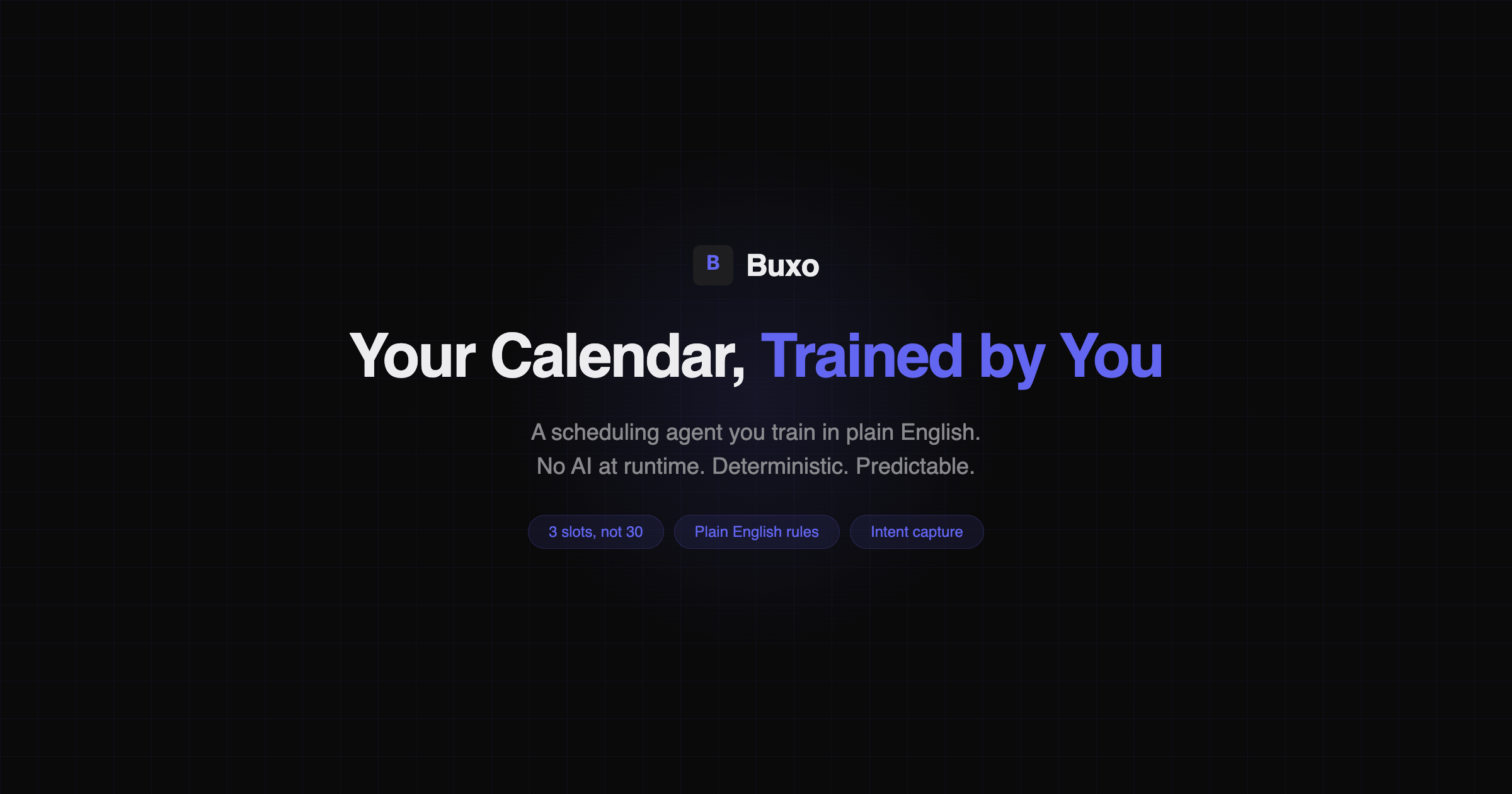 Introducing Buxo: Your Calendar, Trained by You